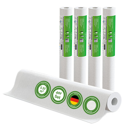 Veluxis® Vliestapete Raufaser - 10,05 m x 0,53 m