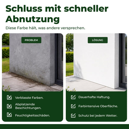 Fassadenfarbe Weiß Premium – Acryl-Fassadenfarbe weiß matt für ca. 30 m²