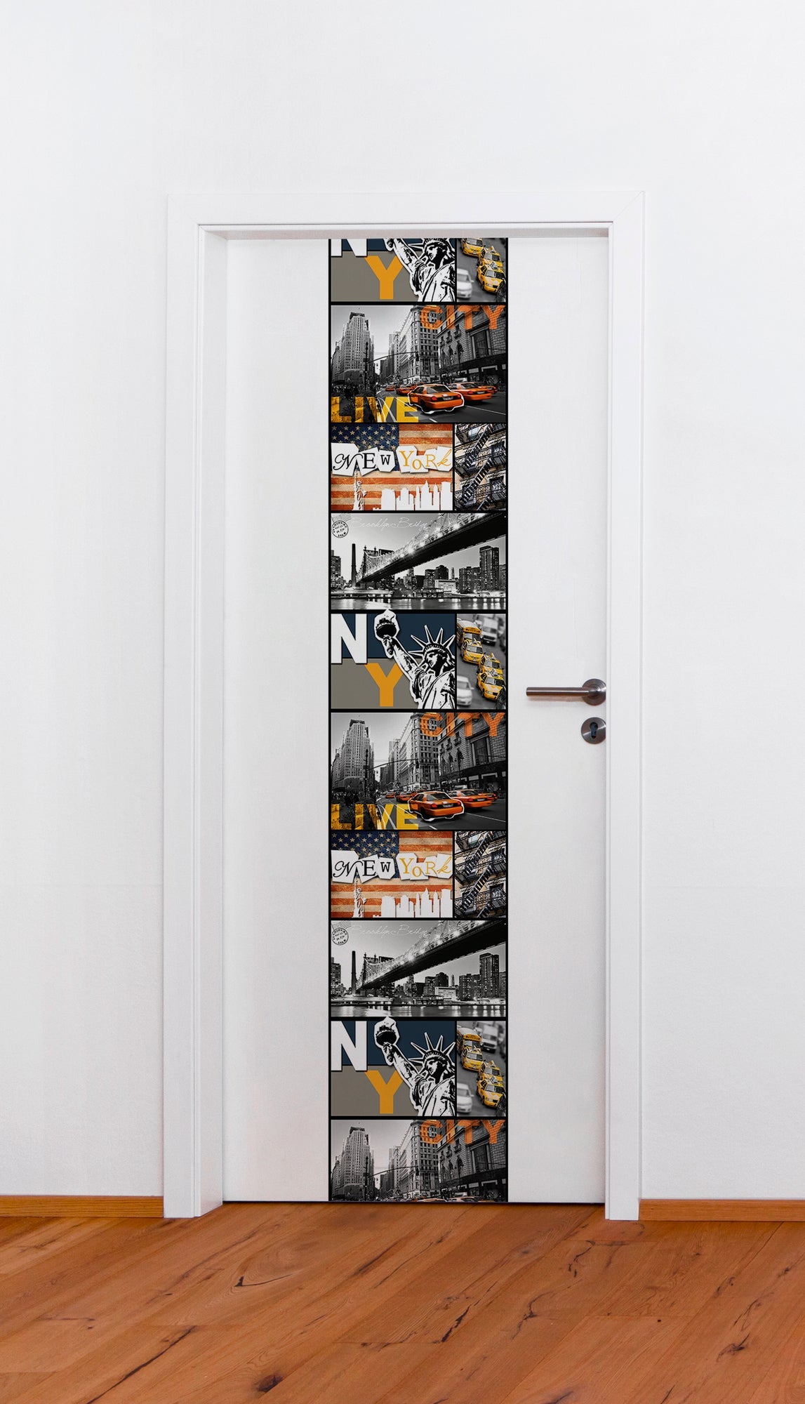Livingwalls Pop Up Panel 2 selbstklebend Orange Grau Bunt 2,50 m x 0,35 m