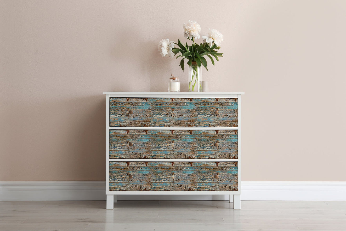 Livingwalls Pop Up Panel 2 selbstklebend Blau Beige Grau 2,50 m x 0,35 m