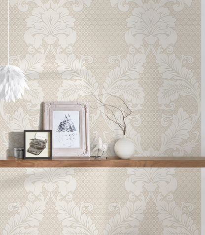 Architects Paper Luxury wallpaper Luxus Flocktapete Creme Bronze 10,05 m x 0,52 m