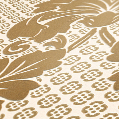 Architects Paper Luxury wallpaper Luxus Flocktapete Gold Creme 10,05 m x 0,52 m