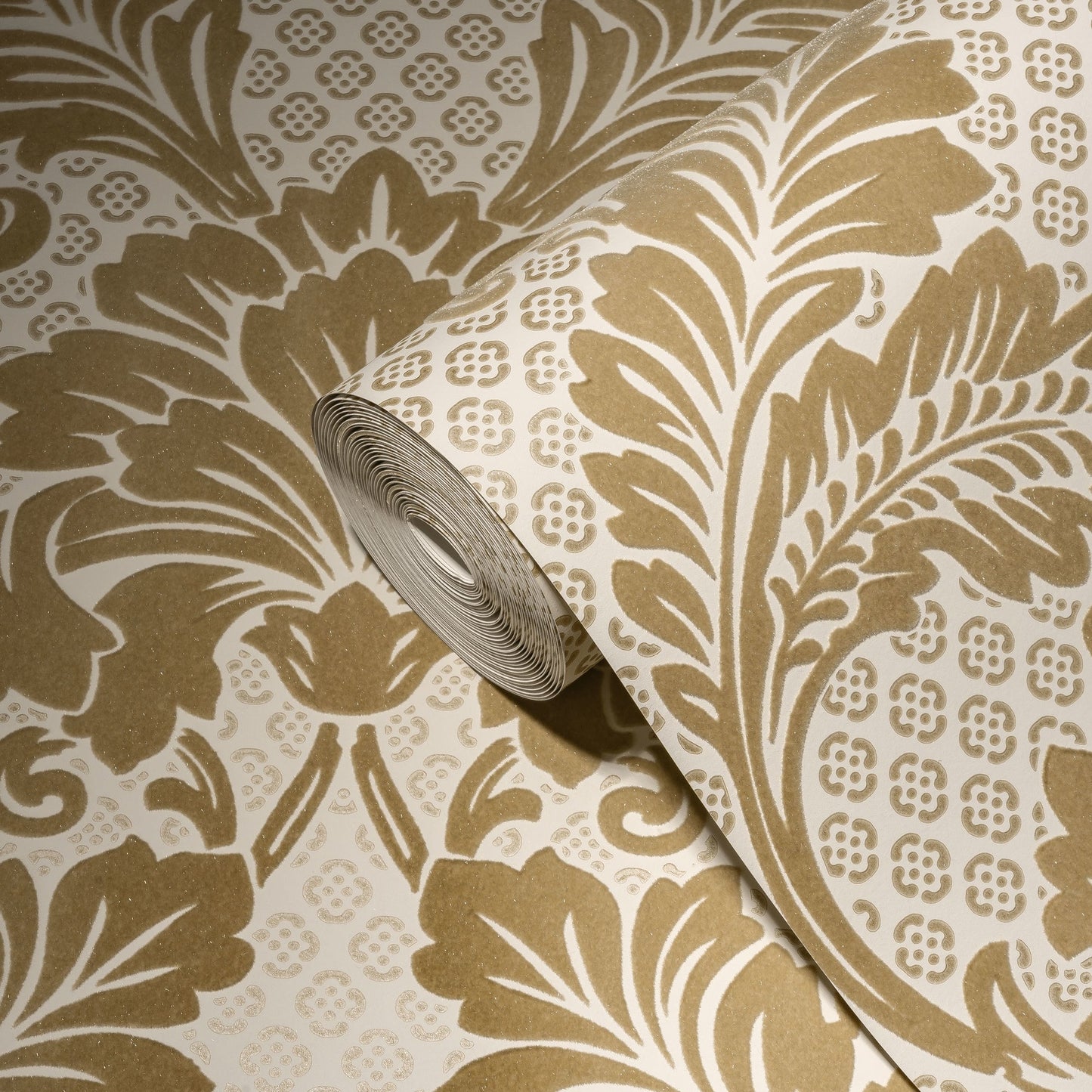 Architects Paper Luxury wallpaper Luxus Flocktapete Gold Creme 10,05 m x 0,52 m