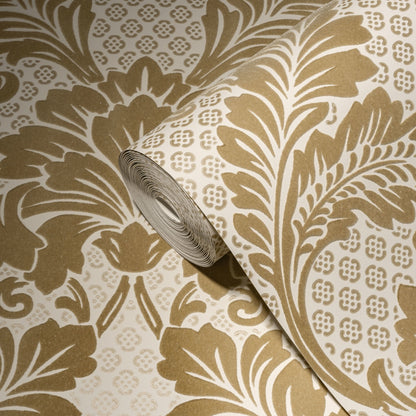 Architects Paper Luxury wallpaper Luxus Flocktapete Gold Creme 10,05 m x 0,52 m