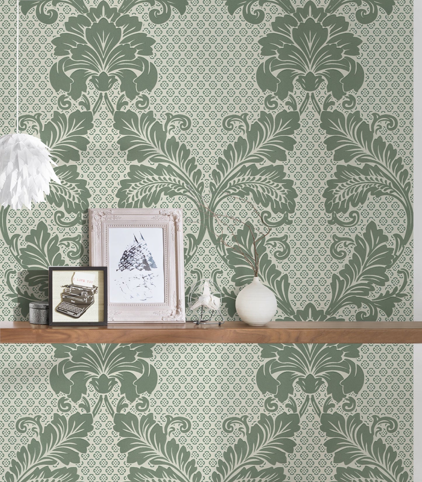 Architects Paper Luxury wallpaper Luxus Flocktapete Grün Blau 10,05 m x 0,52 m