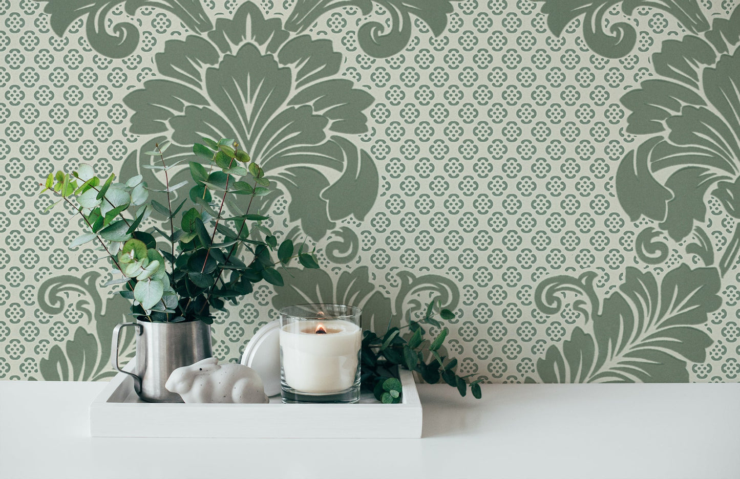 Architects Paper Luxury wallpaper Luxus Flocktapete Grün Blau 10,05 m x 0,52 m