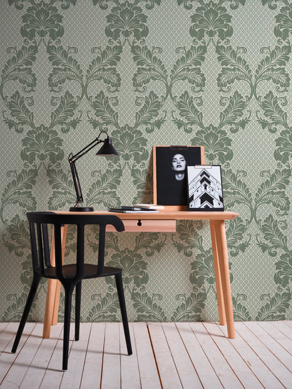 Architects Paper Luxury wallpaper Luxus Flocktapete Grün Blau 10,05 m x 0,52 m