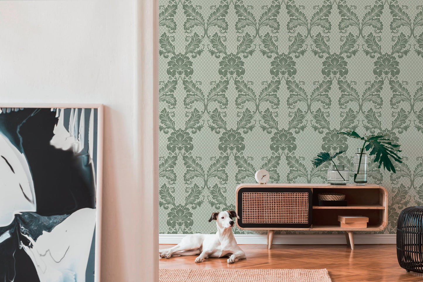 Architects Paper Luxury wallpaper Luxus Flocktapete Grün Blau 10,05 m x 0,52 m