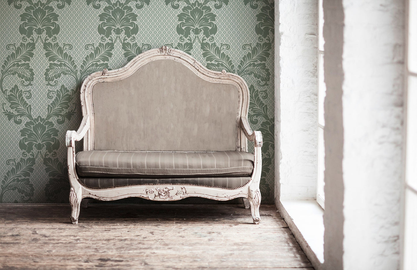 Architects Paper Luxury wallpaper Luxus Flocktapete Grün Blau 10,05 m x 0,52 m