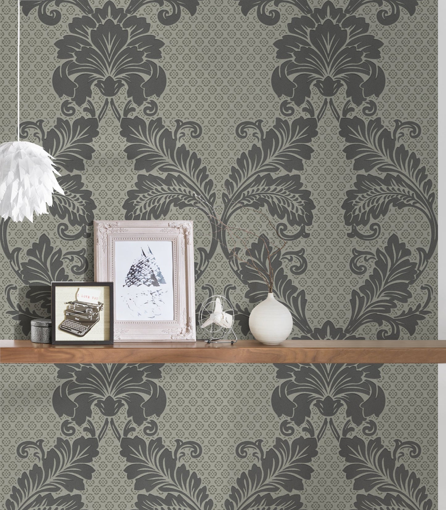 Architects Paper Luxury wallpaper Luxus Flocktapete Grau Bronze 10,05 m x 0,52 m