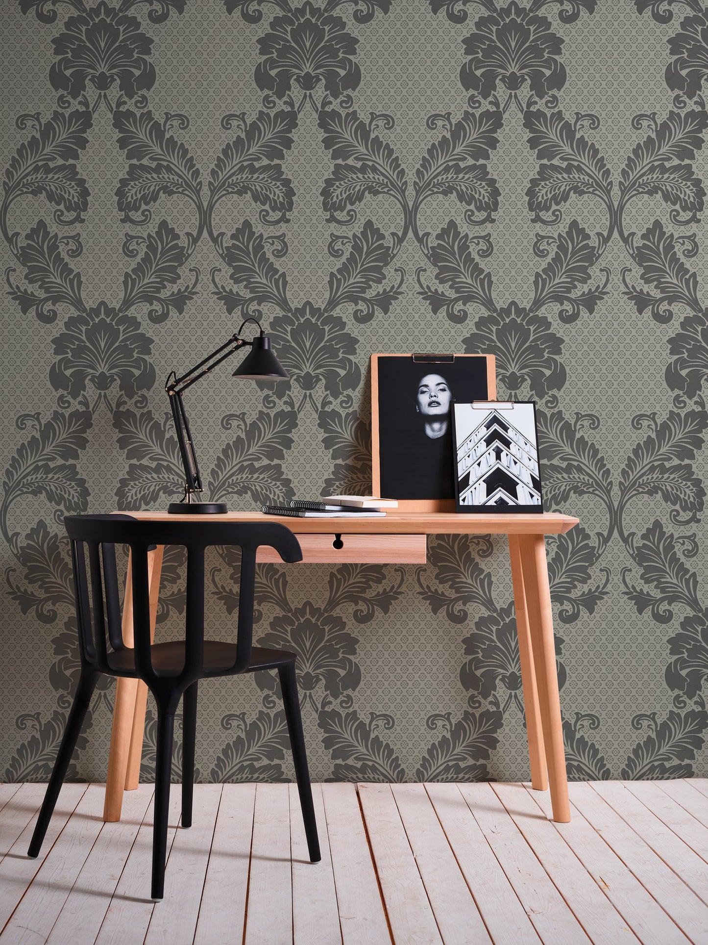 Architects Paper Luxury wallpaper Luxus Flocktapete Grau Bronze 10,05 m x 0,52 m
