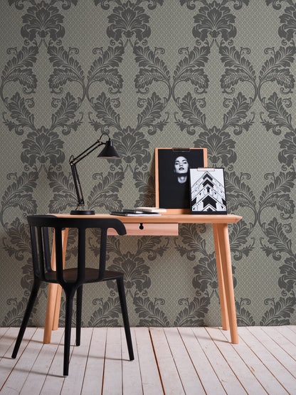 Architects Paper Luxury wallpaper Luxus Flocktapete Grau Bronze 10,05 m x 0,52 m