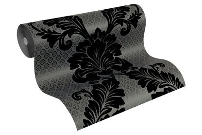 Architects Paper Luxury wallpaper Luxus Flocktapete Schwarz Grau 10,05 m x 0,52 m