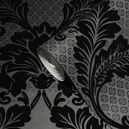 Architects Paper Luxury wallpaper Luxus Flocktapete Schwarz Grau 10,05 m x 0,52 m