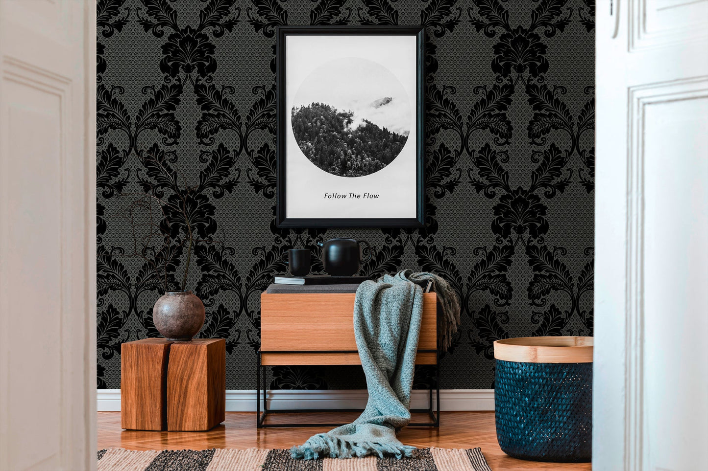 Architects Paper Luxury wallpaper Luxus Flocktapete Schwarz Grau 10,05 m x 0,52 m