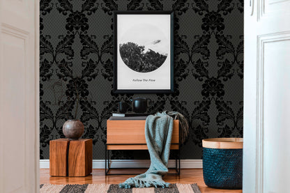 Architects Paper Luxury wallpaper Luxus Flocktapete Schwarz Grau 10,05 m x 0,52 m