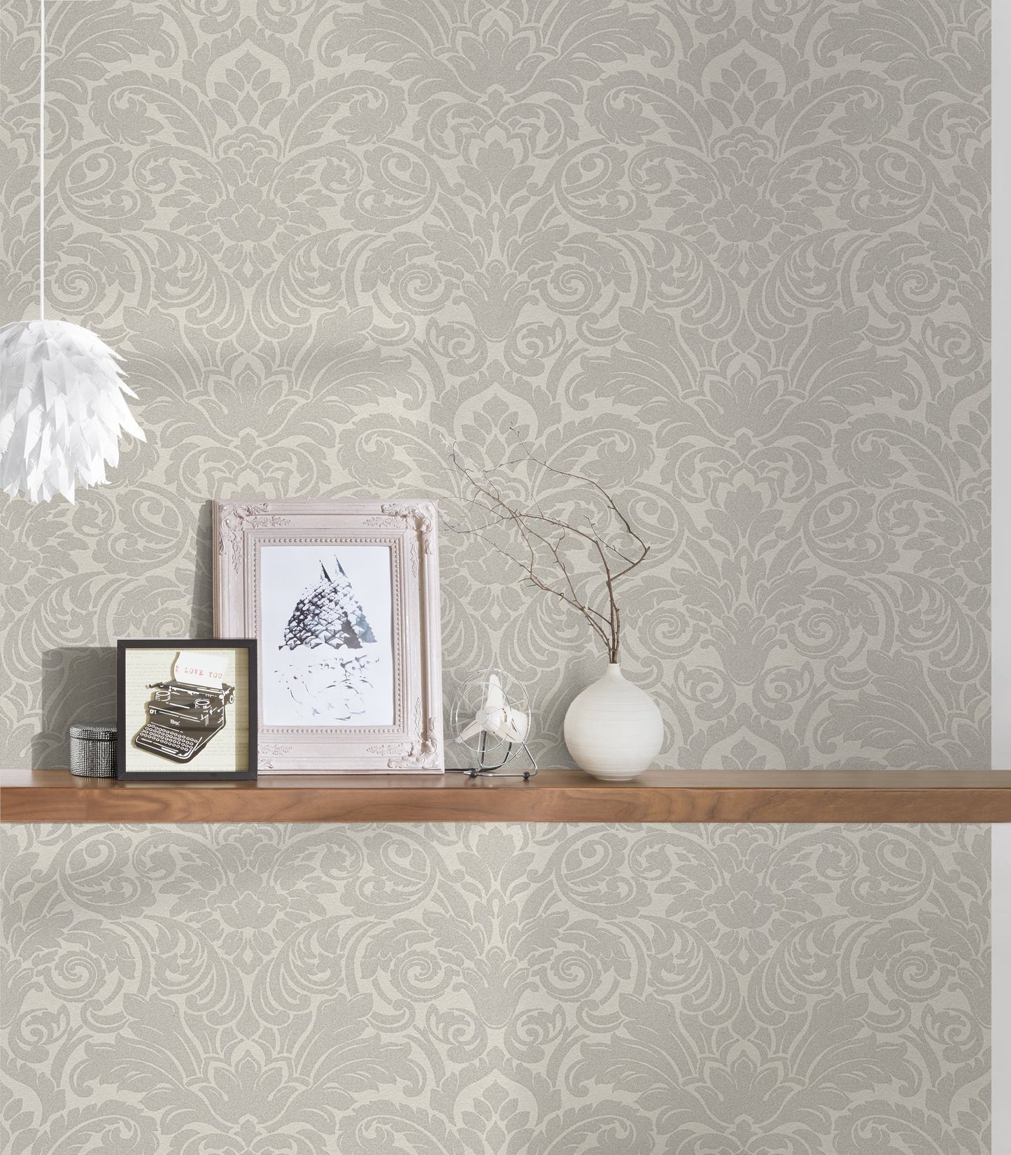 Architects Paper Luxury wallpaper Luxus Glasperlentapete Silber Creme 10,05 m x 0,52 m