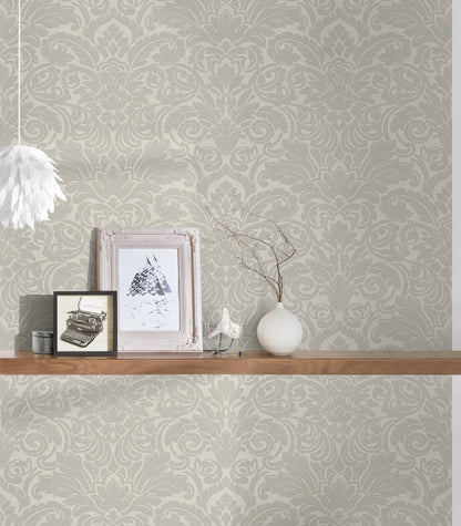 Architects Paper Luxury wallpaper Luxus Glasperlentapete Silber Creme 10,05 m x 0,52 m