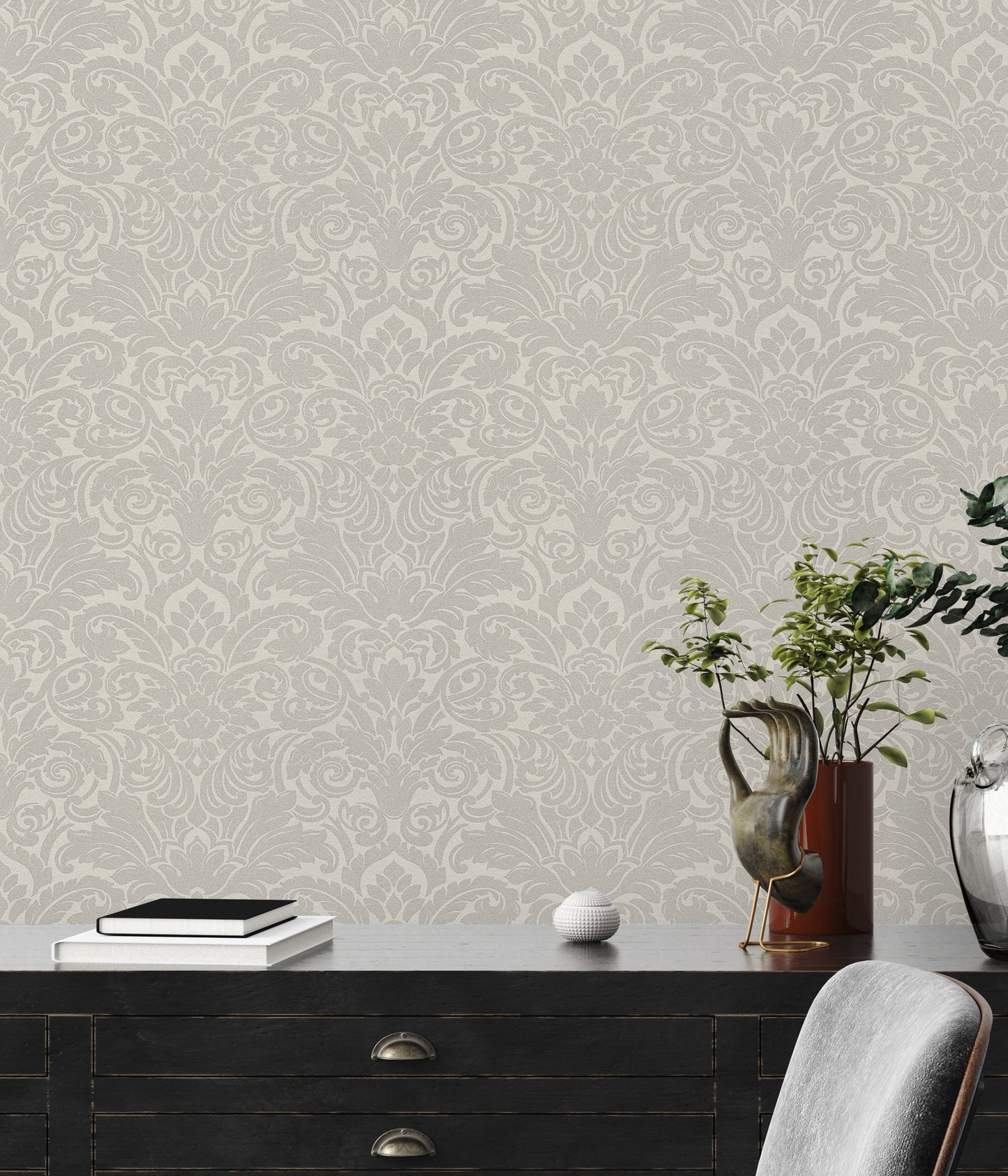 Architects Paper Luxury wallpaper Luxus Glasperlentapete Silber Creme 10,05 m x 0,52 m
