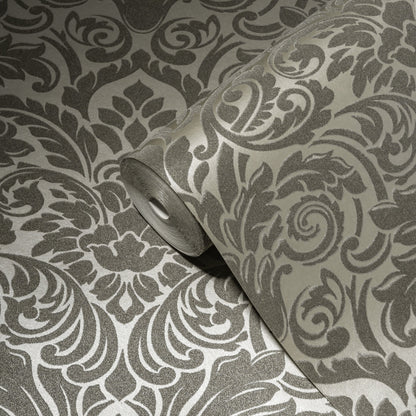 Architects Paper Luxury wallpaper Luxus Glasperlentapete Silber Grau 10,05 m x 0,52 m