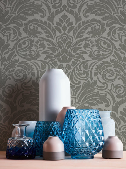 Architects Paper Luxury wallpaper Luxus Glasperlentapete Silber Grau 10,05 m x 0,52 m