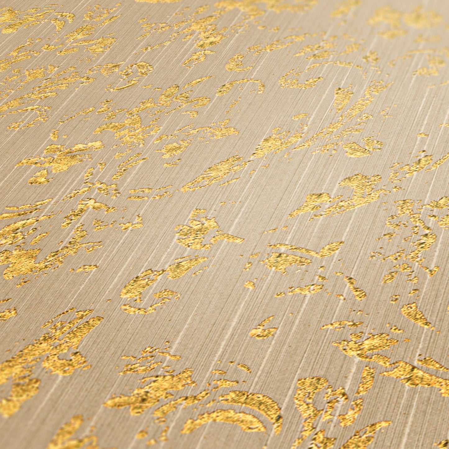 Architects Paper Metallic Silk Vlies-Textiltapete Beige Gold 10,05 m x 0,53 m