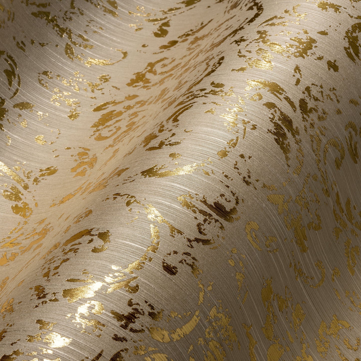 Architects Paper Metallic Silk Vlies-Textiltapete Beige Gold 10,05 m x 0,53 m