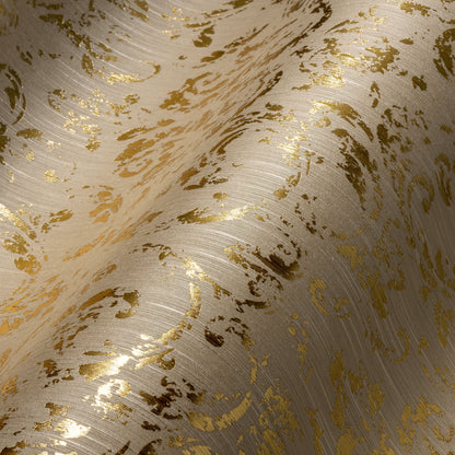 Architects Paper Metallic Silk Vlies-Textiltapete Beige Gold 10,05 m x 0,53 m