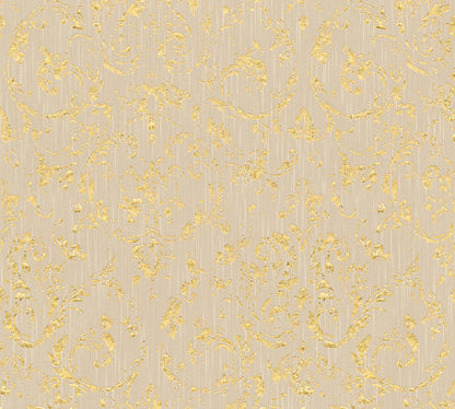 Architects Paper Metallic Silk Vlies-Textiltapete Beige Gold 10,05 m x 0,53 m