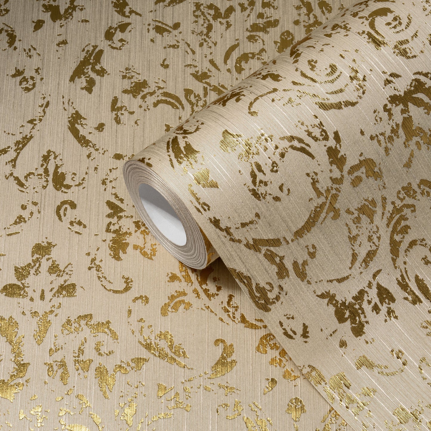 Architects Paper Metallic Silk Vlies-Textiltapete Beige Gold 10,05 m x 0,53 m