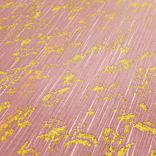 Architects Paper Metallic Silk Vlies-Textiltapete Rosa Gold 10,05 m x 0,53 m
