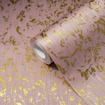 Architects Paper Metallic Silk Vlies-Textiltapete Rosa Gold 10,05 m x 0,53 m