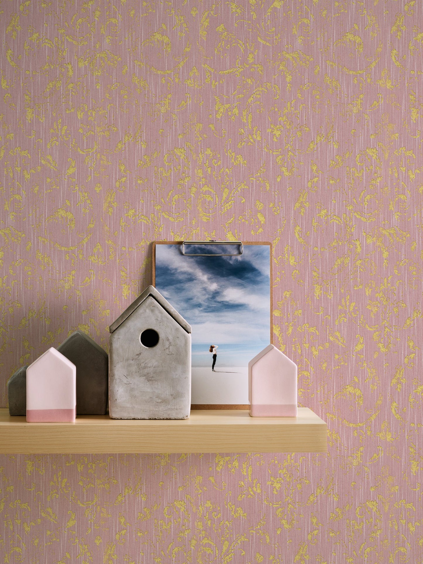 Architects Paper Metallic Silk Vlies-Textiltapete Rosa Gold 10,05 m x 0,53 m