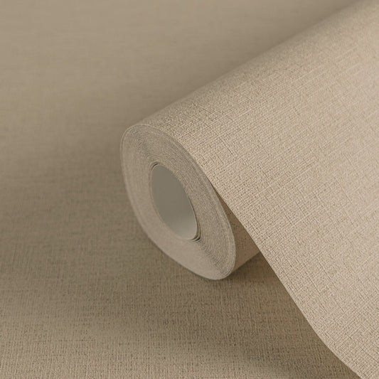 Strukturtapete Leinen Taupe Klassisch - 10,05 m x 0,53 m