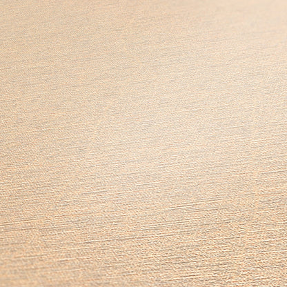 Mustertapete Leinen Pastellorange Klassisch - 10,05 m x 0,53 m