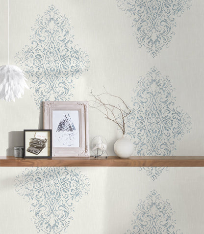 Architects Paper Luxury wallpaper Vlies-Textiltapete Weiß Silber Blau 10,05 m x 0,53 m