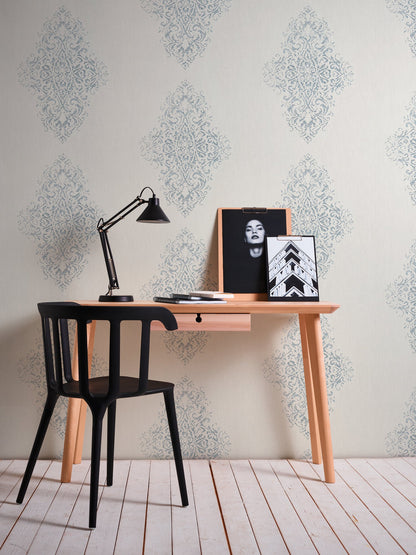 Architects Paper Luxury wallpaper Vlies-Textiltapete Weiß Silber Blau 10,05 m x 0,53 m