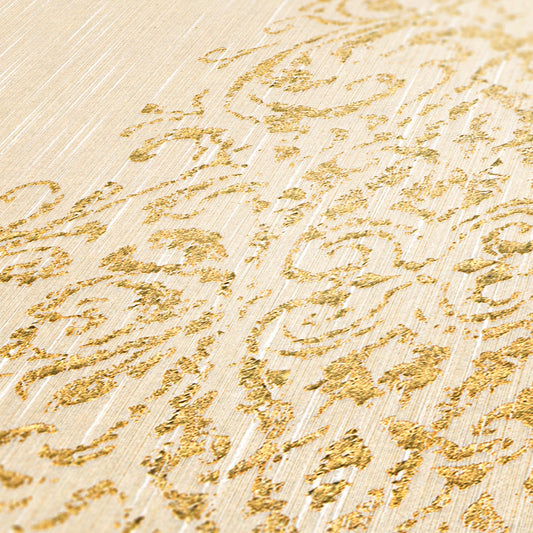 Architects Paper Luxury wallpaper Vlies-Textiltapete Creme Gold 10,05 m x 0,53 m