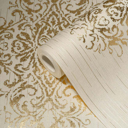Architects Paper Luxury wallpaper Vlies-Textiltapete Creme Gold 10,05 m x 0,53 m