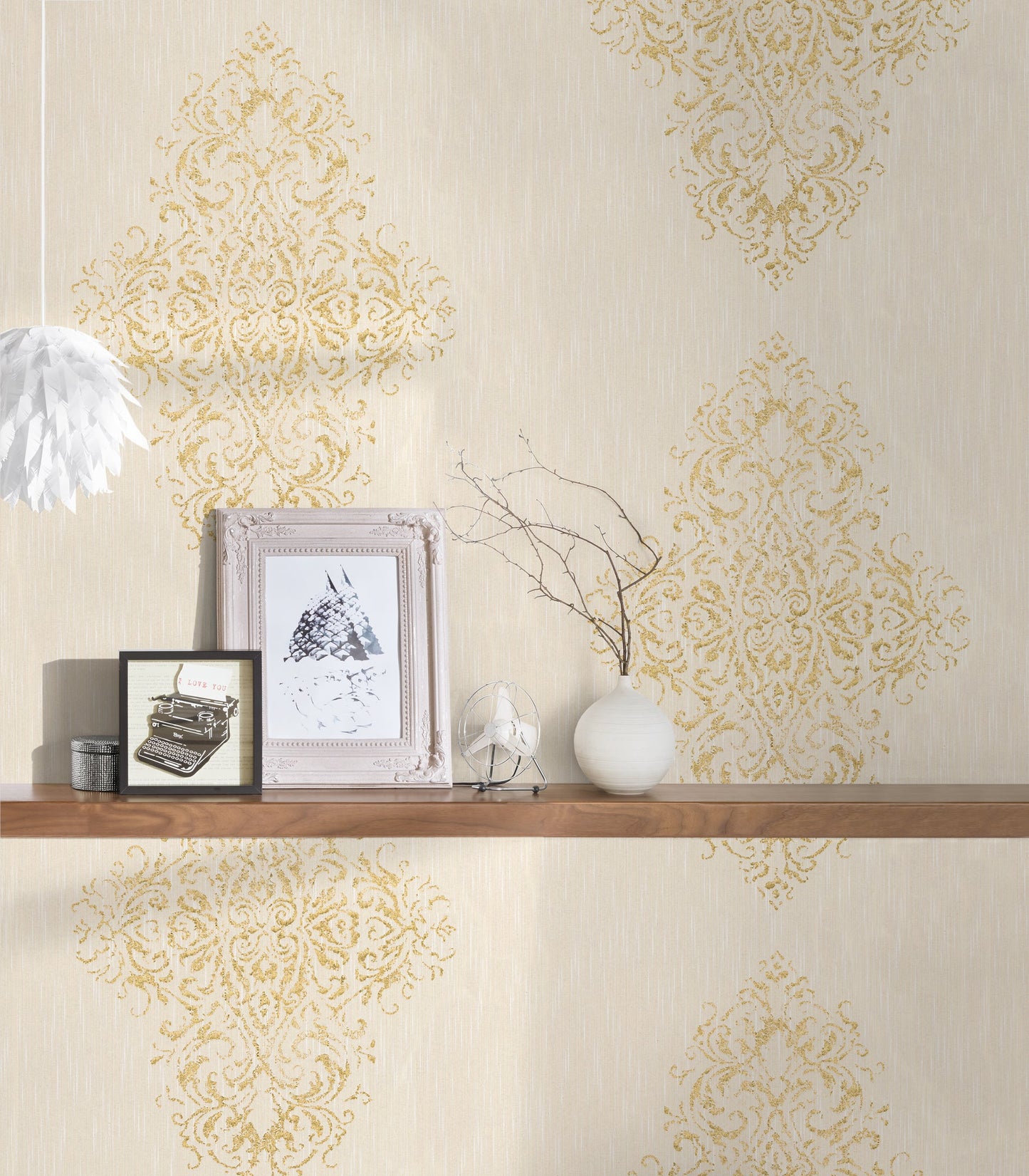 Architects Paper Luxury wallpaper Vlies-Textiltapete Creme Gold 10,05 m x 0,53 m