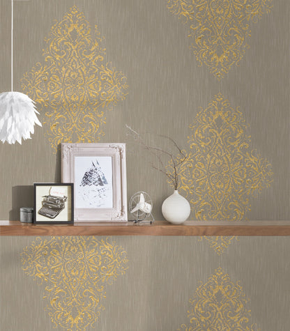 Architects Paper Luxury wallpaper Vlies-Textiltapete Beige Gold 10,05 m x 0,53 m