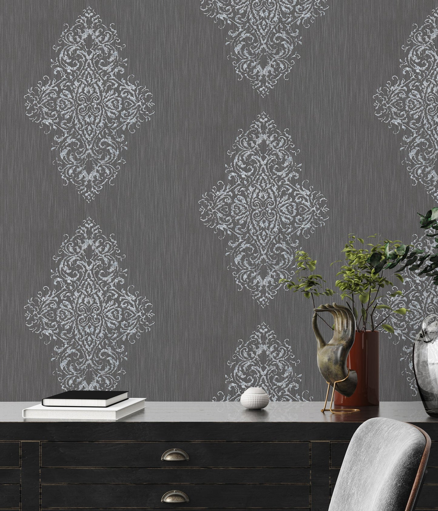 Architects Paper Luxury wallpaper Vlies-Textiltapete Braun Silber 10,05 m x 0,53 m