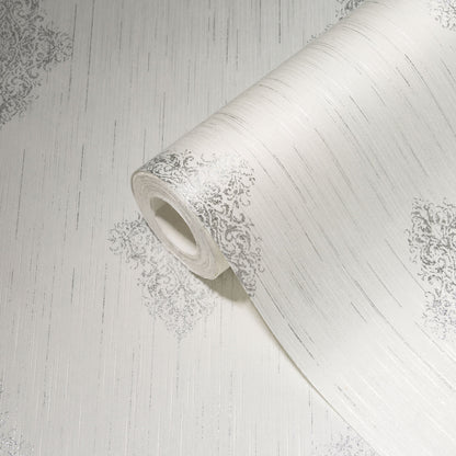 Architects Paper Luxury wallpaper Vlies-Textiltapete Weiß Silber 10,05 m x 0,53 m