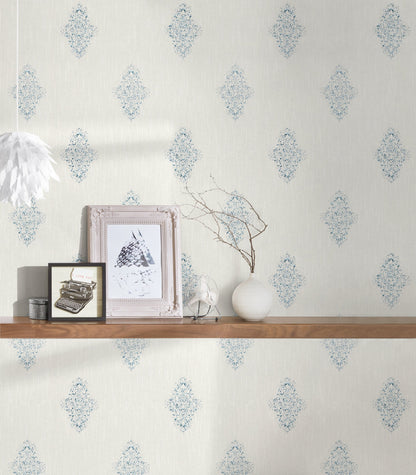 Architects Paper Luxury wallpaper Vlies-Textiltapete Weiß Silber 10,05 m x 0,53 m