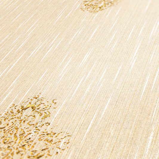 Architects Paper Luxury wallpaper Vlies-Textiltapete Creme Gold 10,05 m x 0,53 m