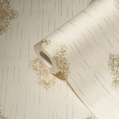 Architects Paper Luxury wallpaper Vlies-Textiltapete Creme Gold 10,05 m x 0,53 m
