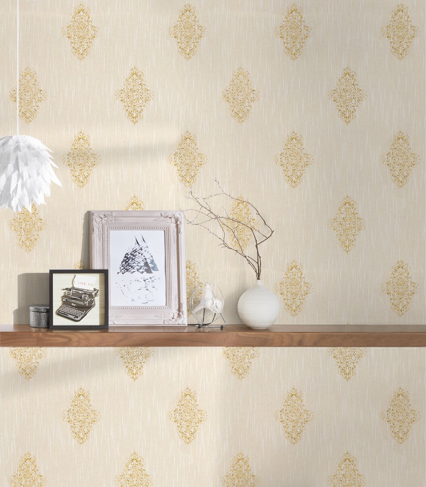 Architects Paper Luxury wallpaper Vlies-Textiltapete Creme Gold 10,05 m x 0,53 m