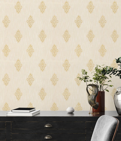 Architects Paper Luxury wallpaper Vlies-Textiltapete Creme Gold 10,05 m x 0,53 m