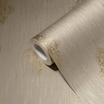 Architects Paper Luxury wallpaper Vlies-Textiltapete Beige Bronze 10,05 m x 0,53 m