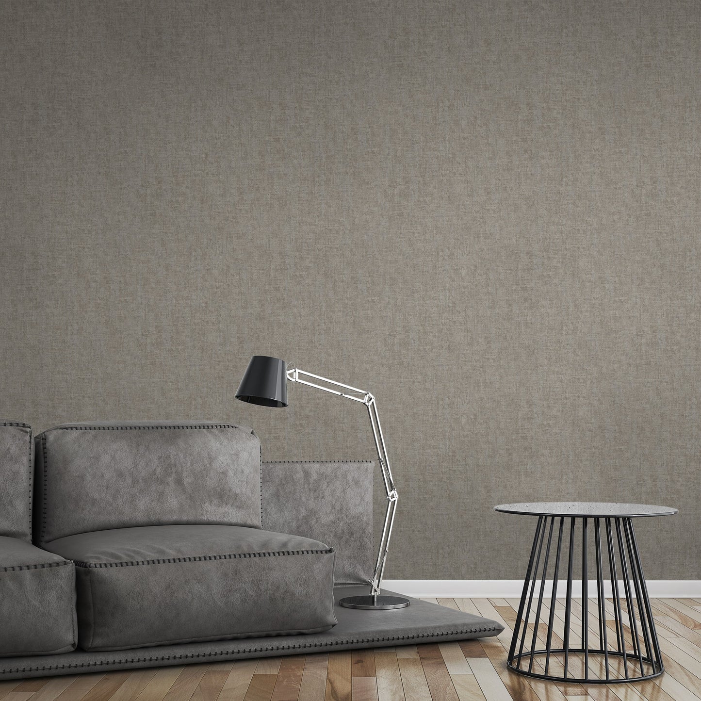 Mustertapete Vintage-Gewebe Taupe - 10,05 m x 0,53 m